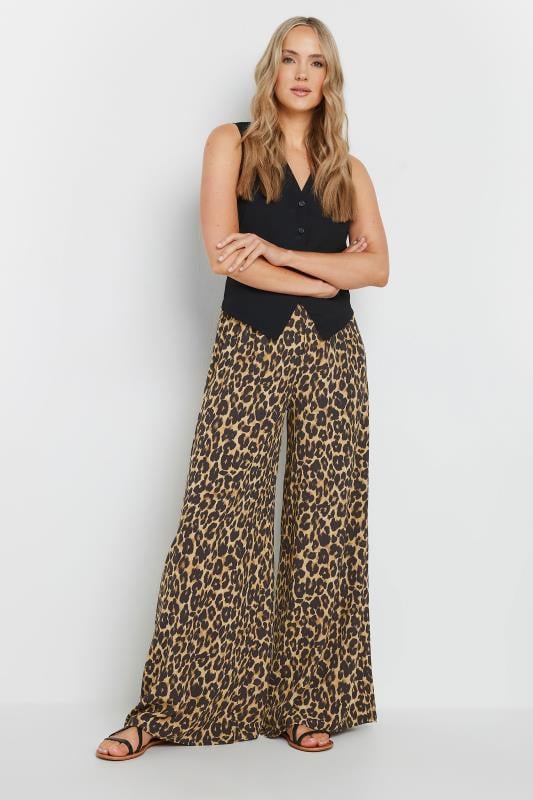 Tall  LTS Tall Black Leopard Print Wide Leg Trousers