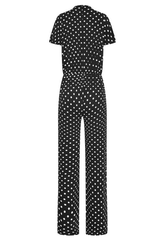 LTS Tall Black Polka Dot Wrap Jumpsuit | Long Tall Sally 7