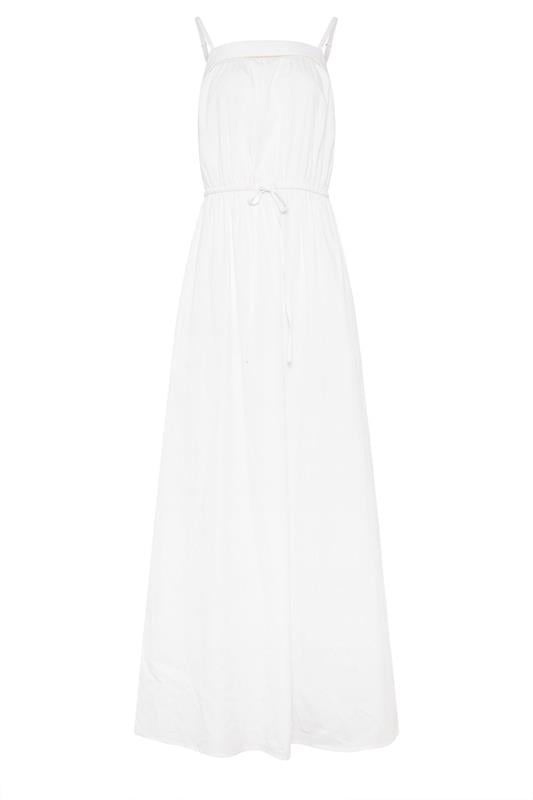 LTS Tall Women's White Tie Waist Cotton Maxi Dress | Long Tall Sally 5