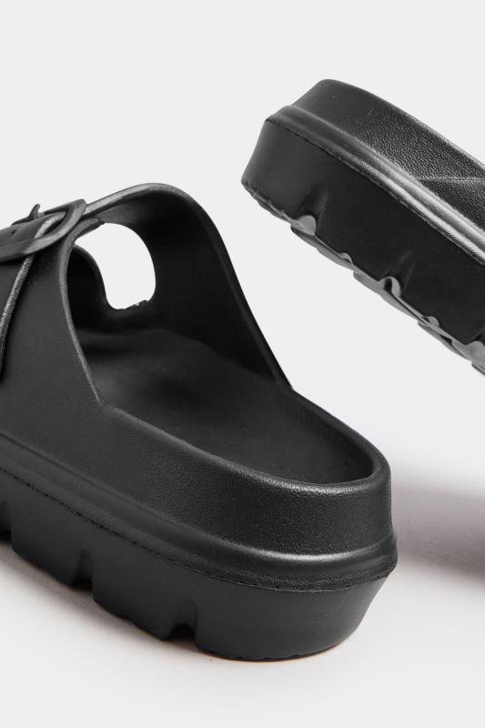 Black Platform EVA Sandals | Yours Clothing 4