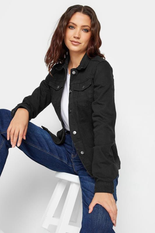 Tall Women's LTS Black Button Through Denim Jacket | Long Tall Sally 1