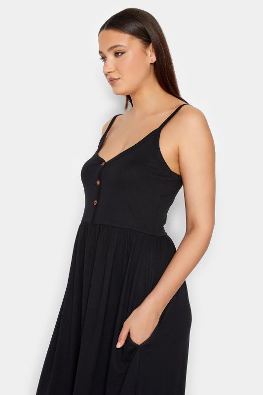 LTS Tall Womens Black Button Through Midi Cami Dress | Long Tall Sally  4