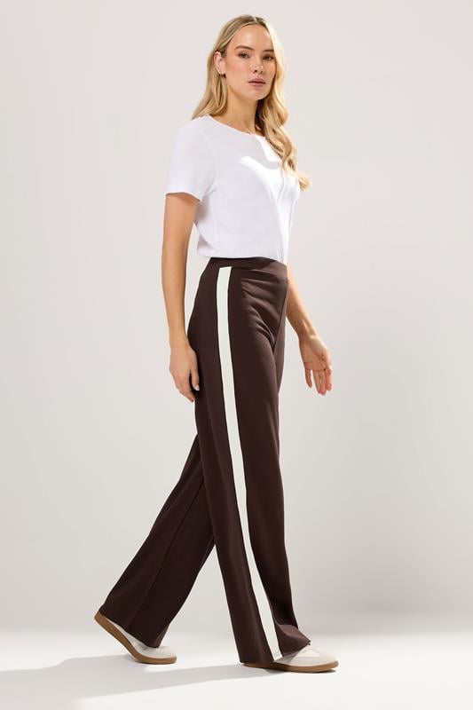 Tall  LTS Tall Brown Stripe Wide Leg Trousers