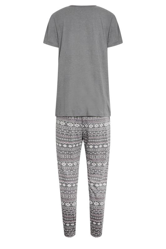 LTS Tall Grey Fairisle Christmas Pyjama Set | Long Tall Sally 6