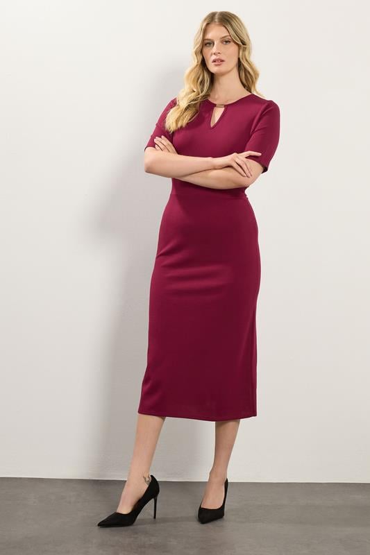 Tall  LTS Tall Red Keyhole Midi Dress