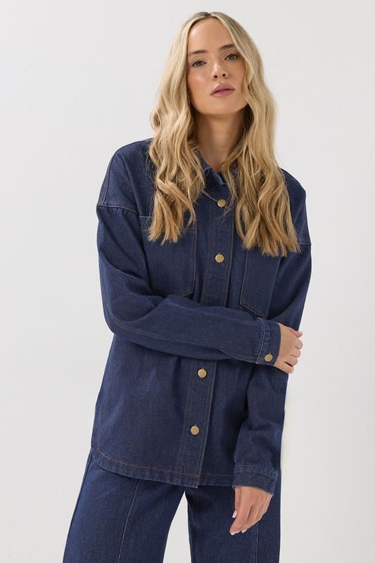 LTS Tall Blue Indigo Denim Shacket | Long Tall Sally 1