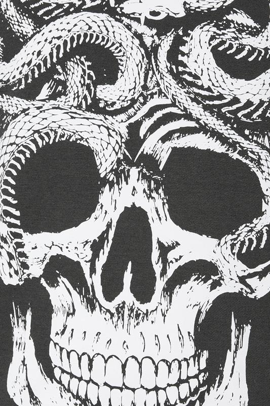 BadRhino Big & Tall Ebony Grey Skull & Snake Graphic Sweatshirt | BadRhino 3