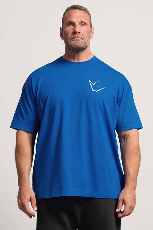 IronRhino Big & Tall Cobalt Blue Old English Logo T-Shirt | BadRhino 1