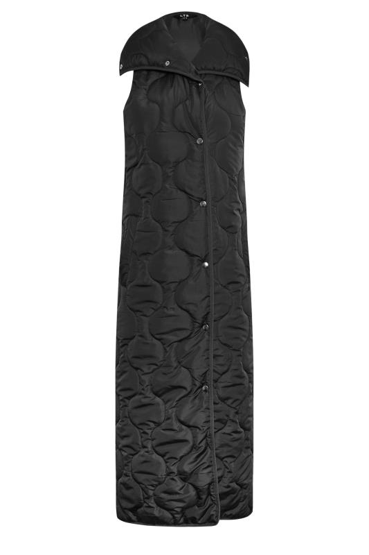 LTS Tall Black Funnel Neck Quilted Longline Gilet | Long Tall Sally 7