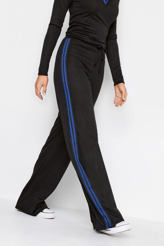LTS Tall Women's Black & Blue Side Stripe Wide Leg Trousers