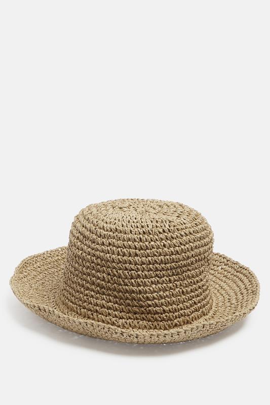 Natural Brown Woven Bucket Hat
