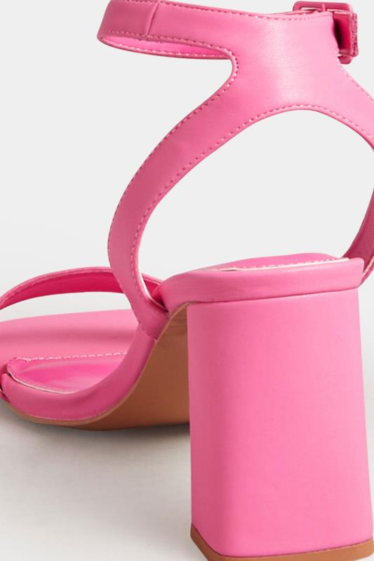 LTS Pink Block Heel Sandal in Standard Fit | Long Tall Sally 4