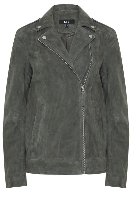  LTS PREMIUM Tall Grey Suede Biker Jacket