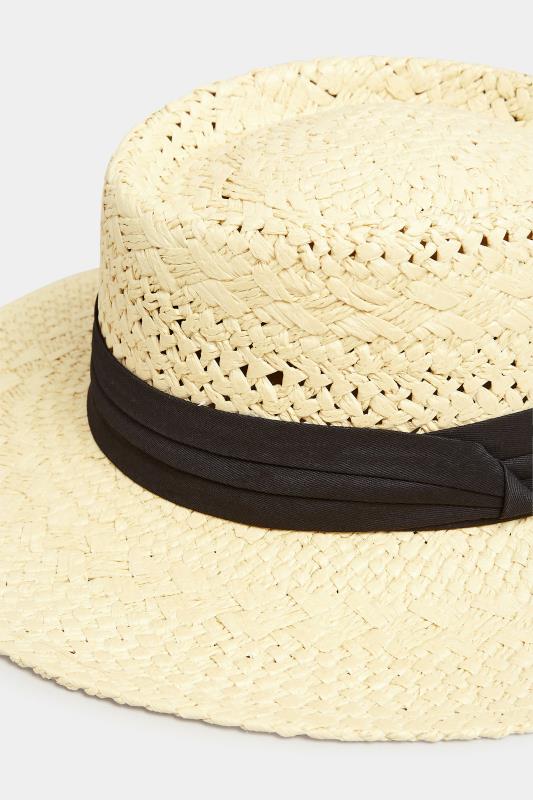 Cream Straw Boater Hat | Yours Clothing 3