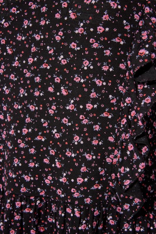 Tall Women's LTS Black Ditsy Floral Ruffle Midi Dress | Long Tall Sally 5