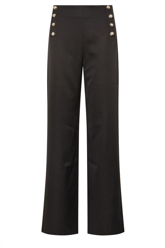 LTS Tall Black Military Button Detail Trousers | Long Tall Sally 5