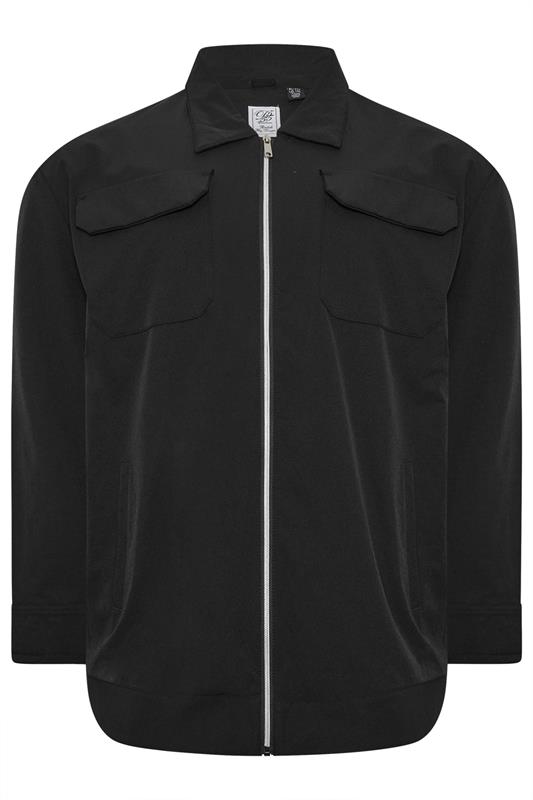 D555 Big & Tall Black Couture Stretch Zip Through Jacket | BadRhino 4