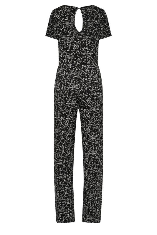 LTS Tall Women's Black Leaf Print Jumpsuit | Long Tall Sally 7