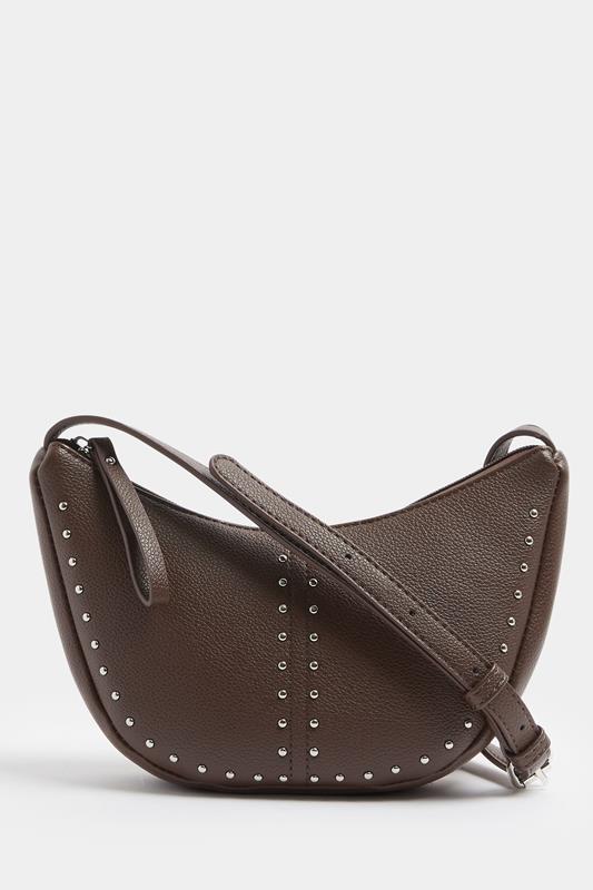 Brown Stud Detail Cross Body Bag | Yours Clothing 2