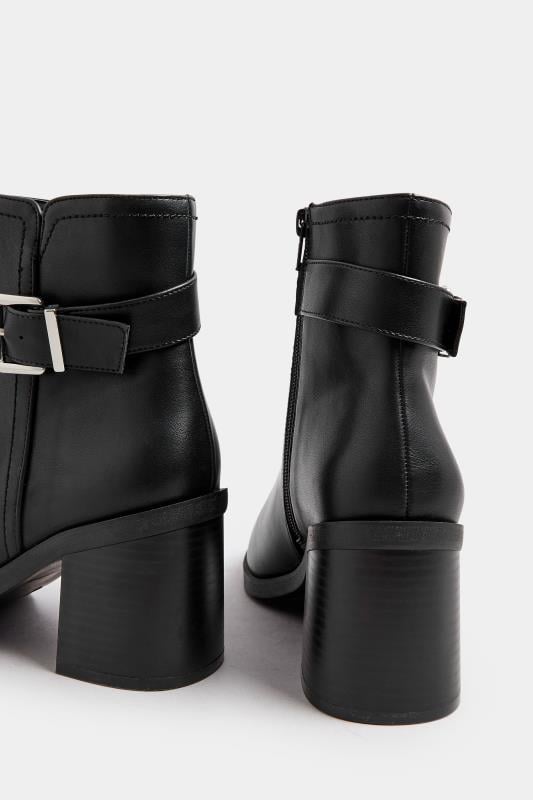 Black Block Heel Buckle Boot In Wide EEE Fit | Yours Clothing 4