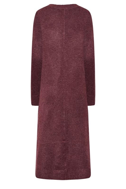 LTS Tall Women's Burgundy Red Knitted Midi Dress | Long Tall Sally  7