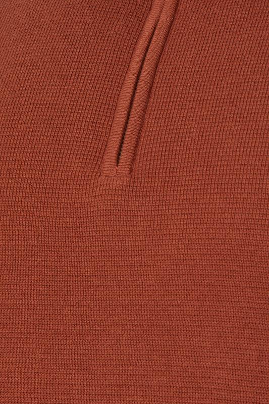 BadRhino Big & Tall Henna Red Milano Quarter Zip Jumper | BadRhino 7