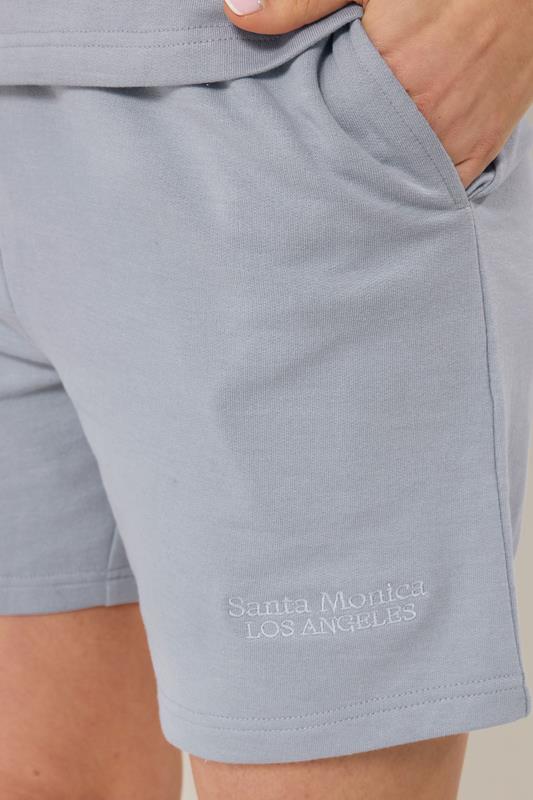 LTS Tall Women's Set Blue Quarter Zip Short Sleeve Cotton Sweatshirt & Shorts | Long Tall Sally 5
