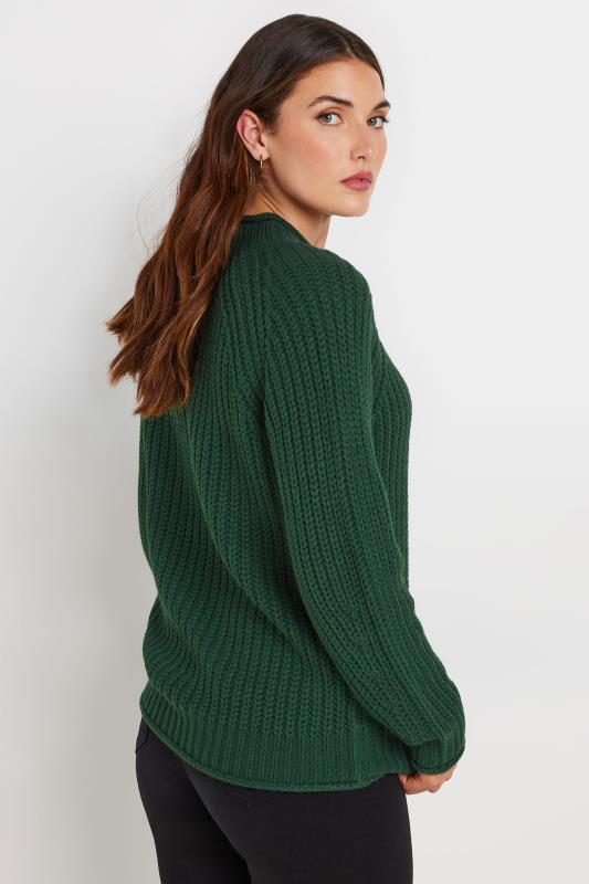 LTS Tall Women's Dark Green High Neck Knit Jumper | Long Tall Sally 4