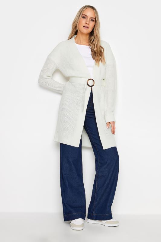 LTS Tall Womens Ivory White Belted Cardigan | Long Tall Sally 2
