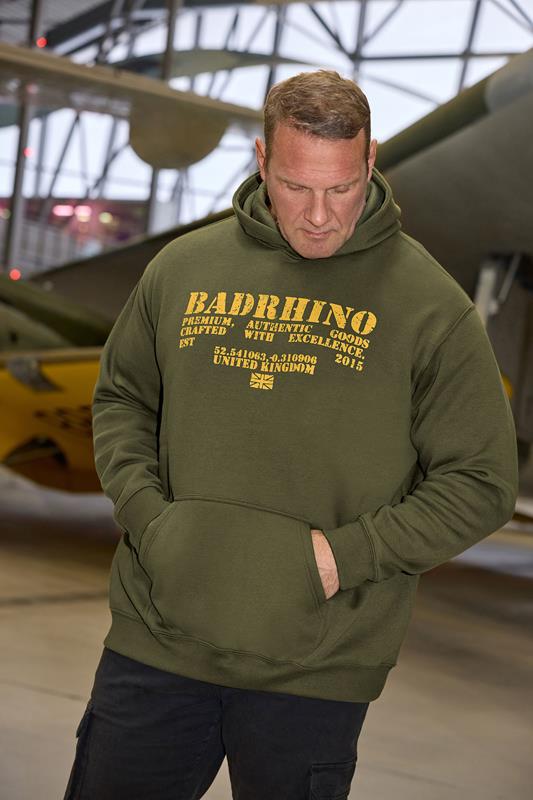 BadRhino Big & Tall Khaki Green Military Print Hoodie
