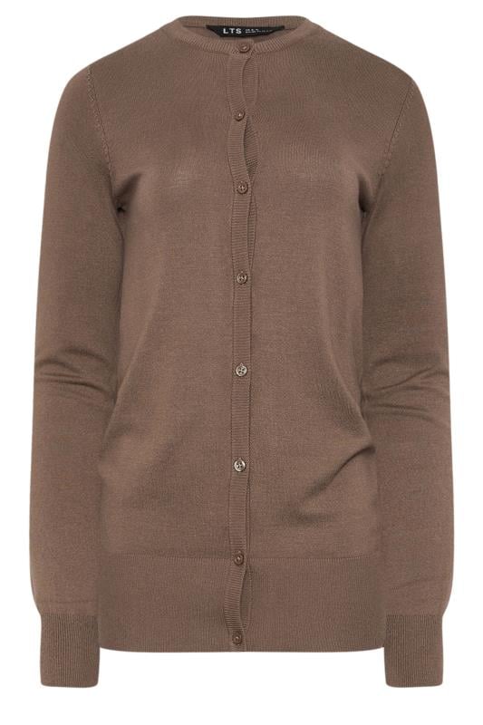 LTS Tall Mocha Brown Button Down Knit Cardigan | Long Tall Sally  5