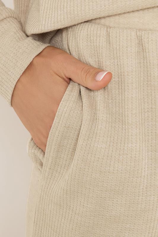 LTS Tall Beige Brown Waffle Lounge Trousers | Long Tall Sally 4