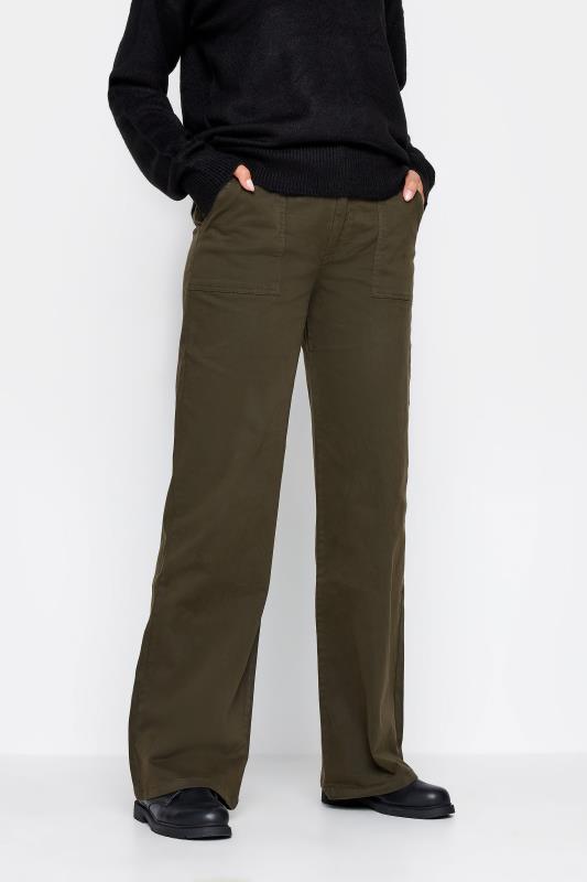 LTS Tall Women's Bright Green Split Front Slim Trousers