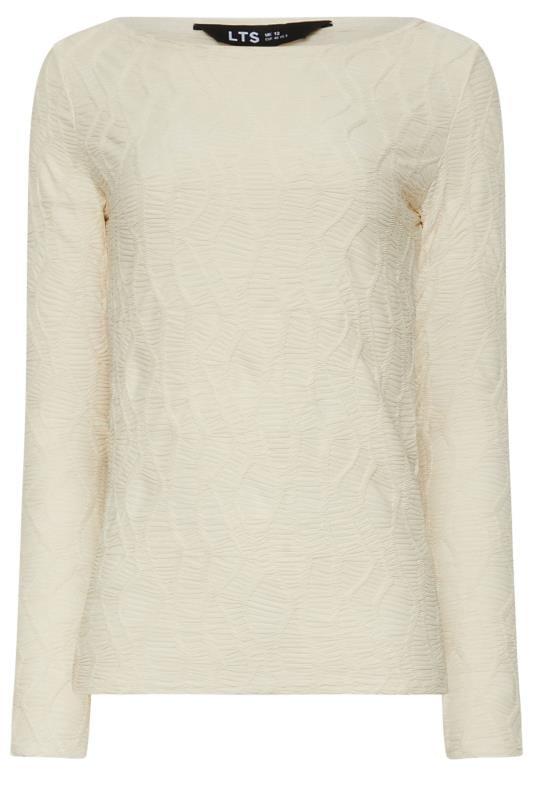 LTS Tall Ivory White Textured Slash Neck Top | Long Tall Sally 6