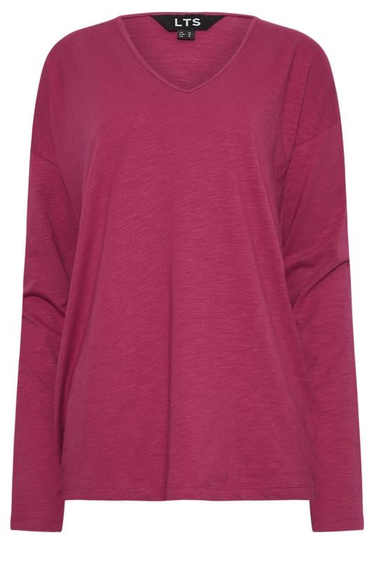 LTS Tall 3 Pack Pink & Purple V-Neck Long Sleeve T-Shirts | Long Tall Sally 6