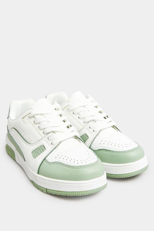 Green Chunky Trainers In Extra Wide EEE Fit | Yours Clothing  2