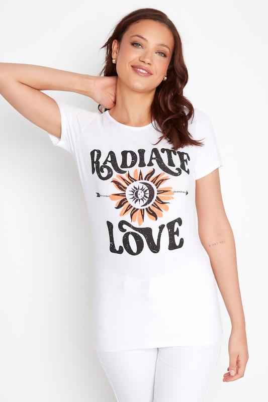 Tall  LTS Tall White 'Radiate Love' Slogan T-Shirt