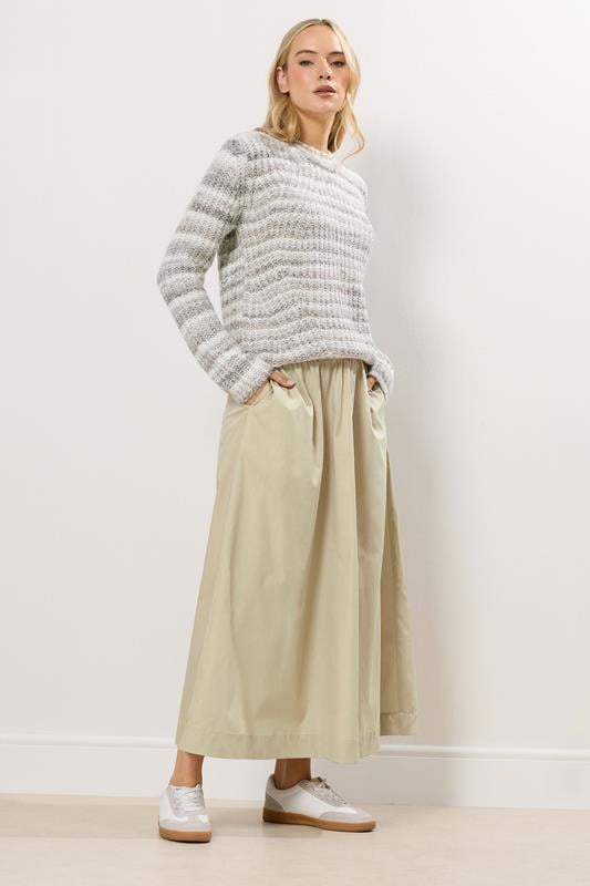 Tall  LTS Tall Natural Brown Cotton Shirred Waist Maxi Skirt
