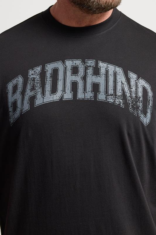BadRhino Big & Tall Black Extra Long Distressed Graphic T-Shirt | BadRhino 4