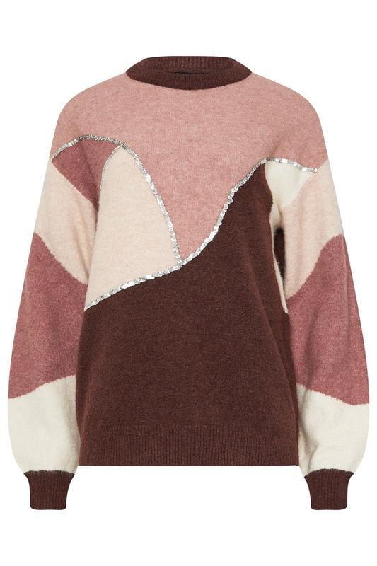 LTS Tall Pink Contrast Sequin Jumper | Long Tall Sally 5