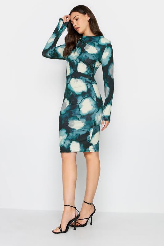 LTS Tall Womens Green Abstract Print Mesh Midi Dress | Long Tall Sally  1