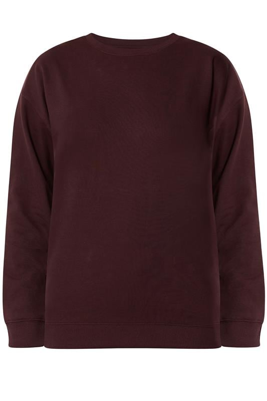 LTS Tall Women's Dark Cherry Red Crew Neck Sweatshirt | Long Tall Sally 5