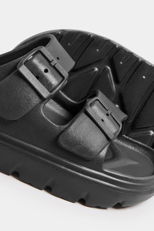 Black Platform EVA Sandals | Yours Clothing 5