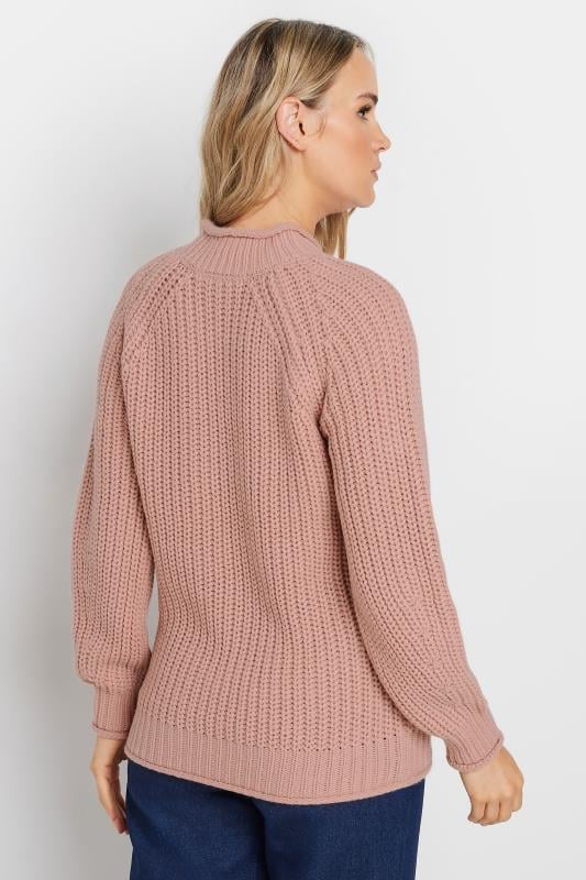 LTS Tall Coral Pink High Neck Knit Jumper | Long Tall Sally 3