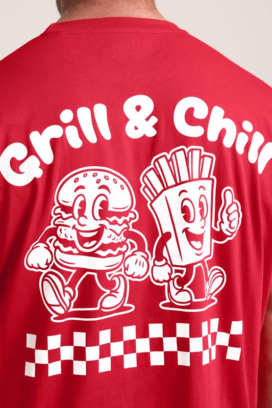 BadRhino Big & Tall Red Extra Long 'Grill & Chill' T-Shirt | BadRhino 4