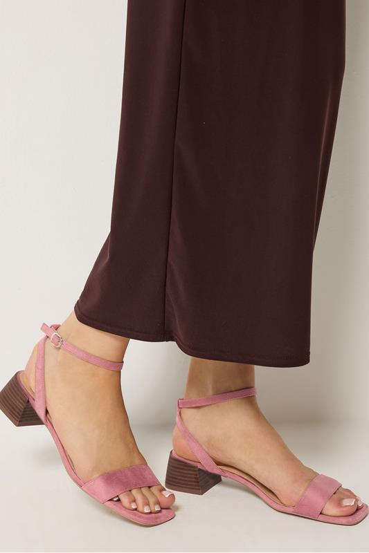 LTS Blush Pink Strap Block Heel In Standard Fit | Long Tall Sally 1