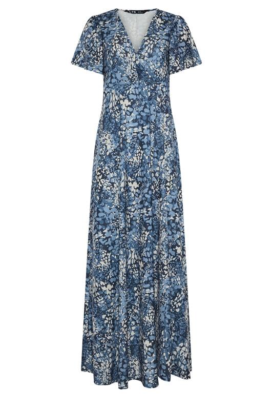 LTS Tall Women's Dark Blue Abstract Wrap Maxi Dress | Long Tall Sally 5