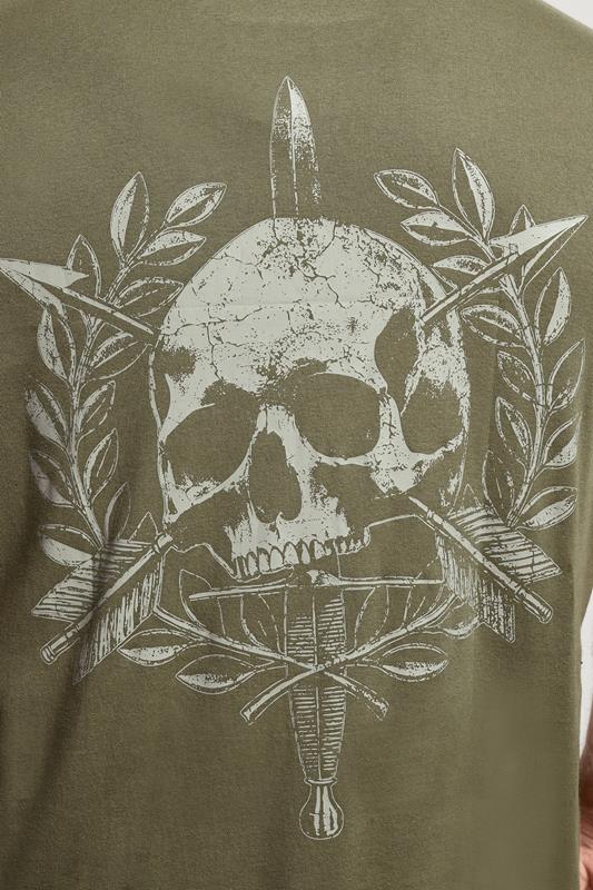 BadRhino Big & Tall Olive Green Skull Emblem Graphic T-Shirt | BadRhino 7