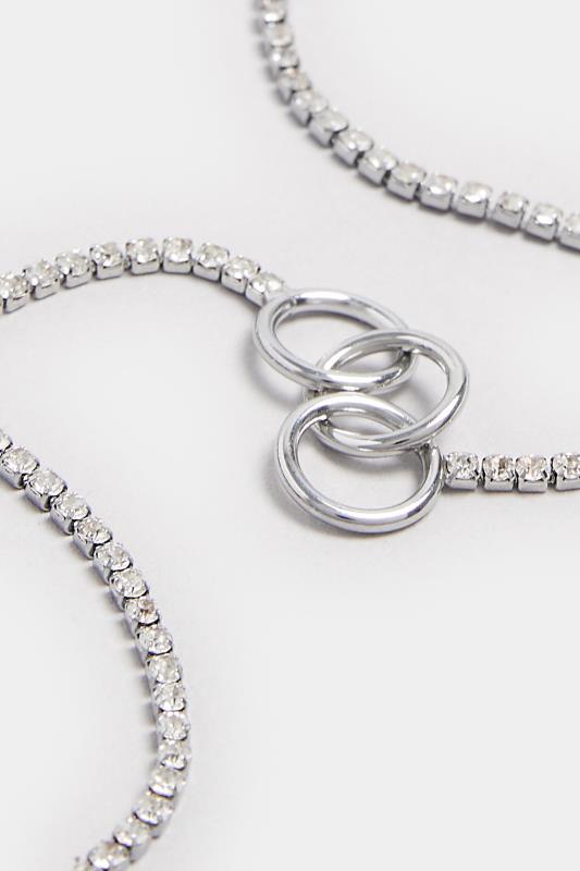 Silver Tone Diamante Circle Link Bracelet 3