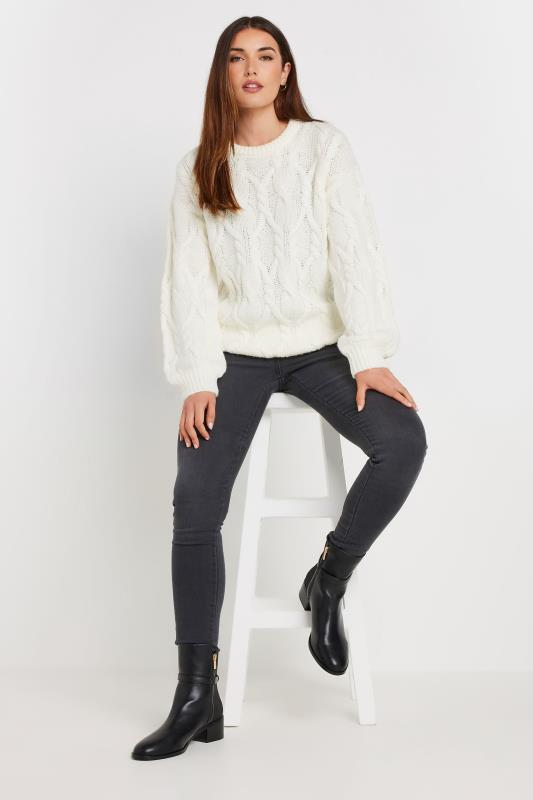 LTS Tall Women's Ivory White Cable Knit Jumper | Long Tall Sally 2